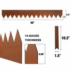 Worth Garden 40 in. x 5.5 in. 14-Gauge COR-TEN Steel Landscape Edging (6-Pack) -Cheap Garden Center Store yellow rust worth garden metal edging k649b01 fa 1000