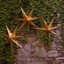 LUMABASE Paper Lantern Gold 7 Point Star (3- Pack) 9 LUMABASE Paper Lantern Gold 7 Point Star (3- Pack) -Cheap Garden Center Store yellows golds lumabase citronella candles torches 87103 1f 1000