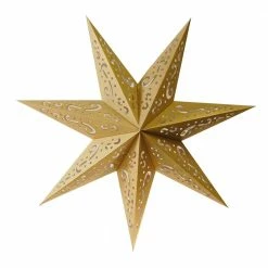 LUMABASE Paper Lantern Gold 7 Point Star (3- Pack)